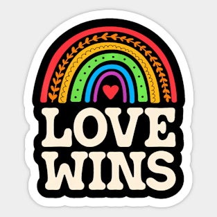 Lgbtq Love Wins Gay Pride Lgbt Ally Rainbow Flag Sticker